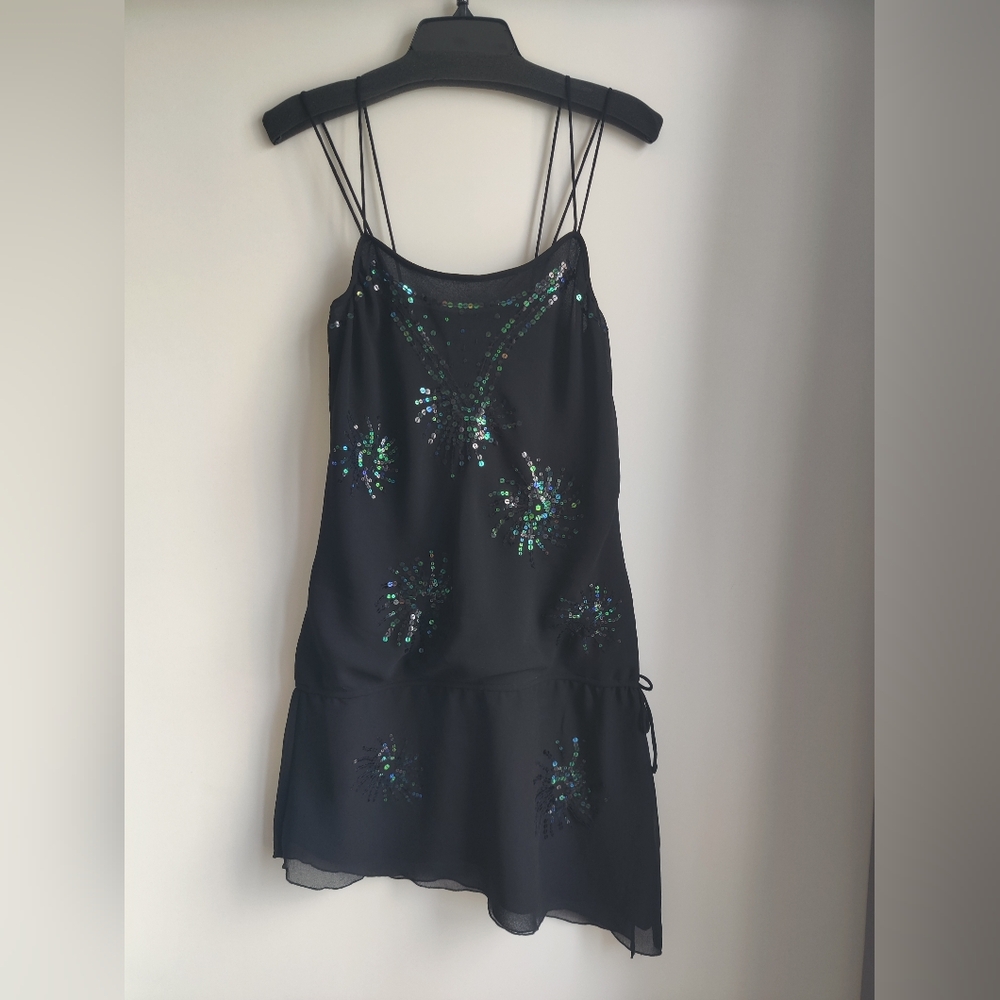 Black Sequin Dress with Spaghetti Straps